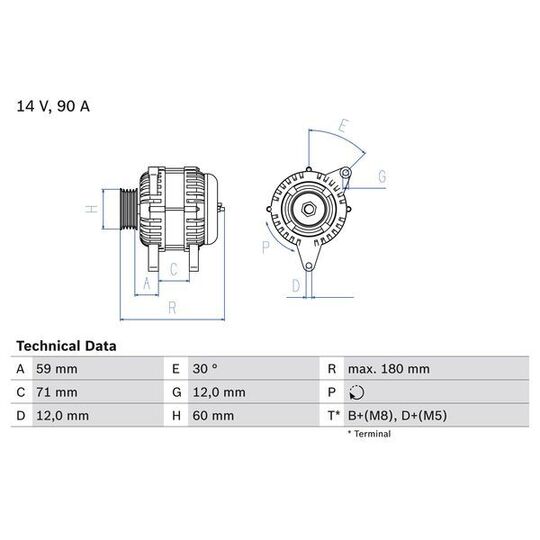 Vemo Alternator to suit Fiat, Ferrari, Lancia
