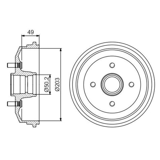 Bosch Brake Drum to suit Ford