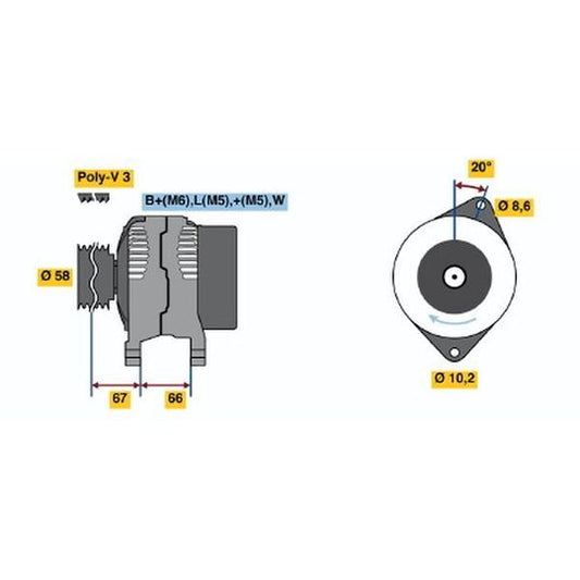 Bosch Alternator to suit Renault