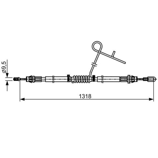 Febi Bilstein Cable, parking brake to suit Ford