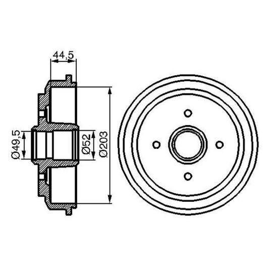 Bosch Brake Drum to suit Ford, Mazda