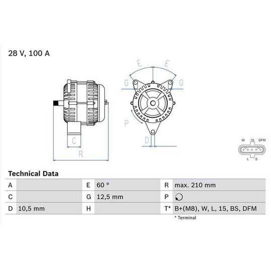 Bosch Alternator to suit Mercedes-Benz