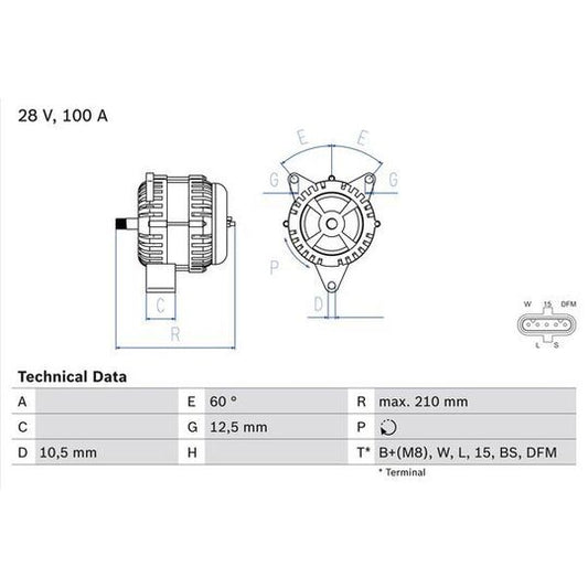 Bosch Alternator to suit Mercedes-Benz