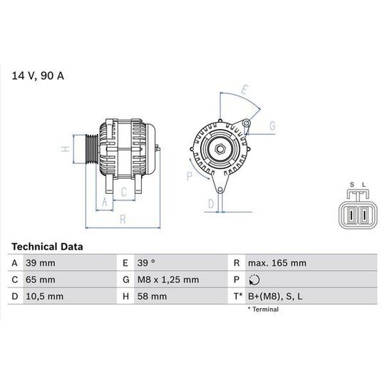 Bosch Alternator to suit Mitsubishi