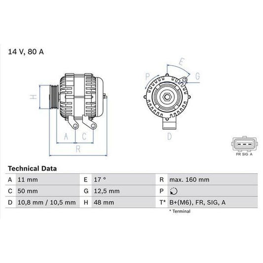 Bosch Alternator to suit Ford