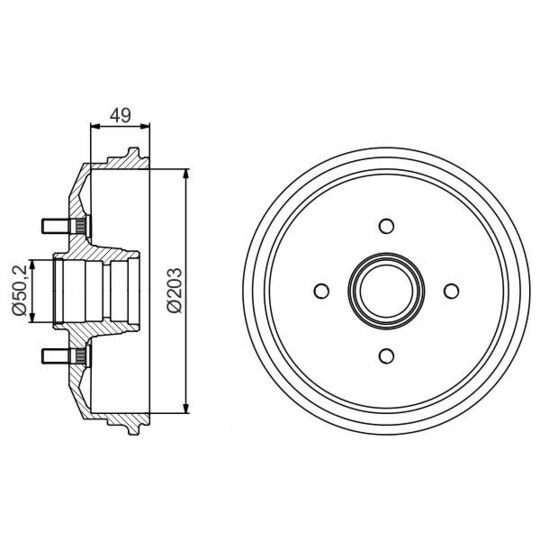 Bosch Brake Drum to suit Ford
