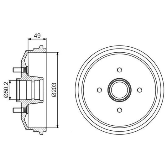 Bosch Brake Drum to suit Ford