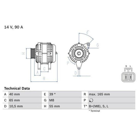 Bosch Alternator to suit Mitsubishi