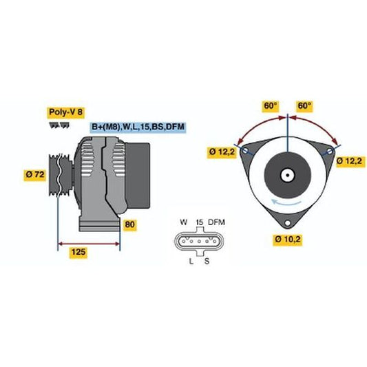 Bosch Alternator to suit Mercedes-Benz