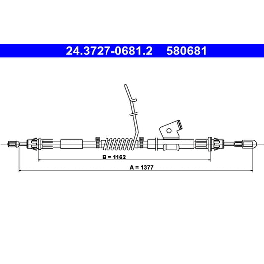 Ate 24.3727-0681.2 Cable, parking brake to suit Ford