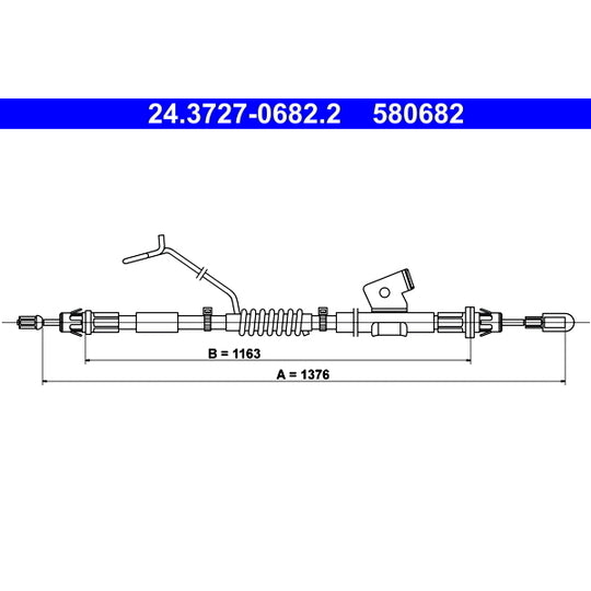 Linex 15.02.69 Cable, parking brake to suit Ford