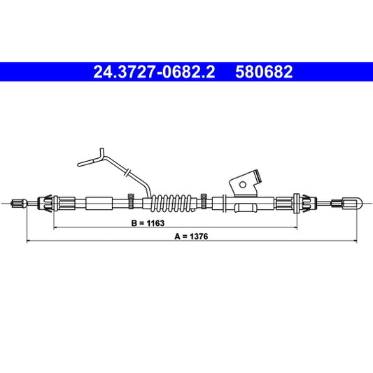 Ate 24.3727-0682.2 Cable, parking brake to suit Ford