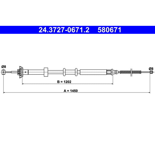 Fte Cable, parking brake to suit Ford