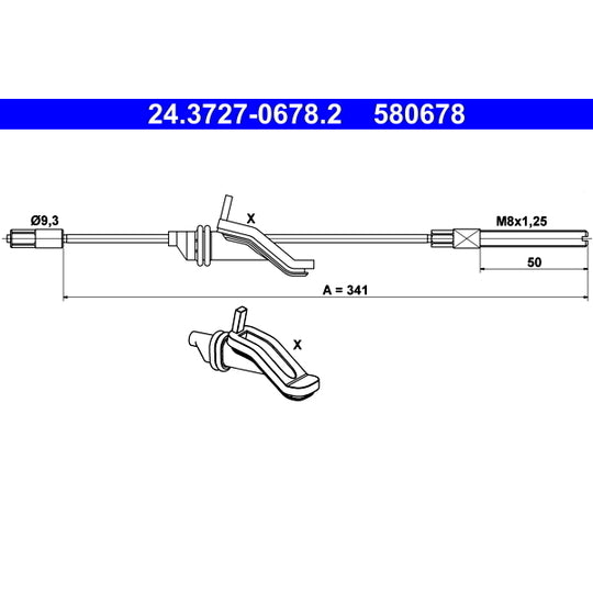 Ate Cable, parking brake to suit Ford