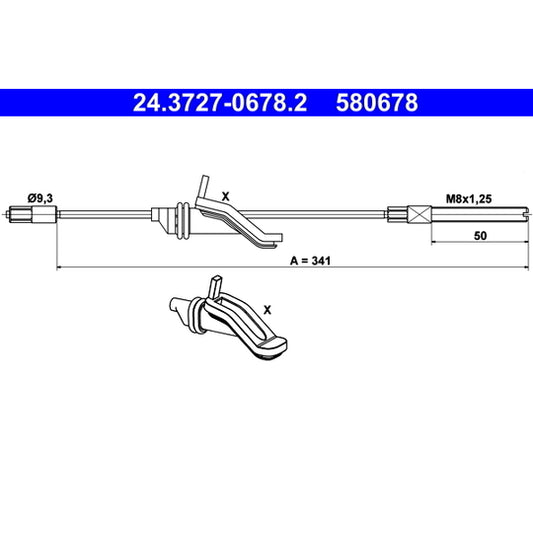 Ate Cable, parking brake to suit Ford