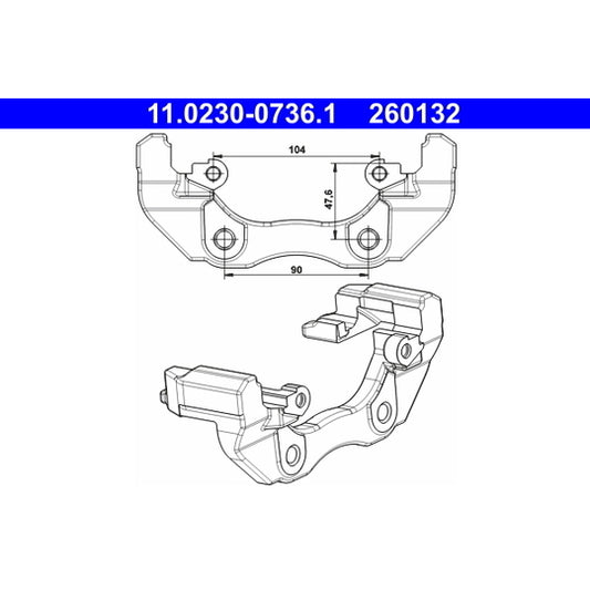 Ate Carrier, brake caliper to suit Ford