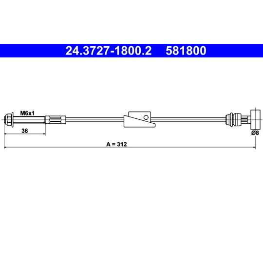 Ate Cable, parking brake to suit Ford, Mazda
