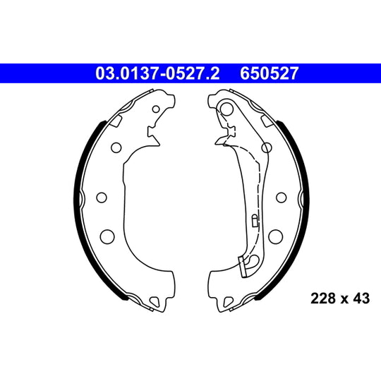 Ate Brake Shoe Set to suit Ford