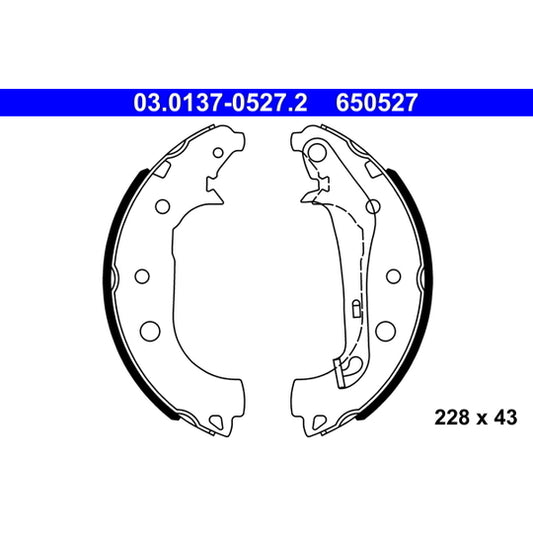 Ate Brake Shoe Set to suit Ford