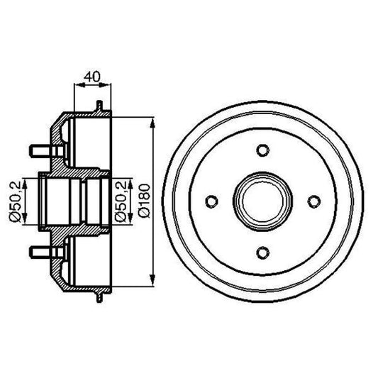 Bosch Brake Drum to suit Ford, Mazda