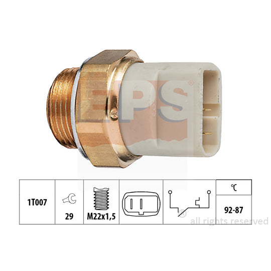 Eps 1.850.049 Temperature Switch, radiator fan to suit Volvo, Seat