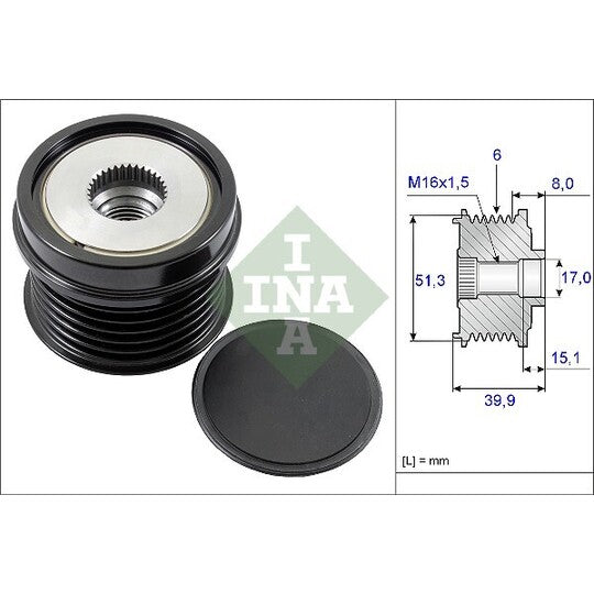 Ina Alternator Freewheel Clutch to suit Ford, Volvo