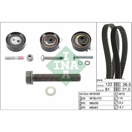 Ina Timing Belt Set to suit Audi, VW, Volvo