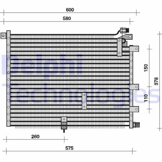 Delphi Condenser, air conditioning to suit Saab
