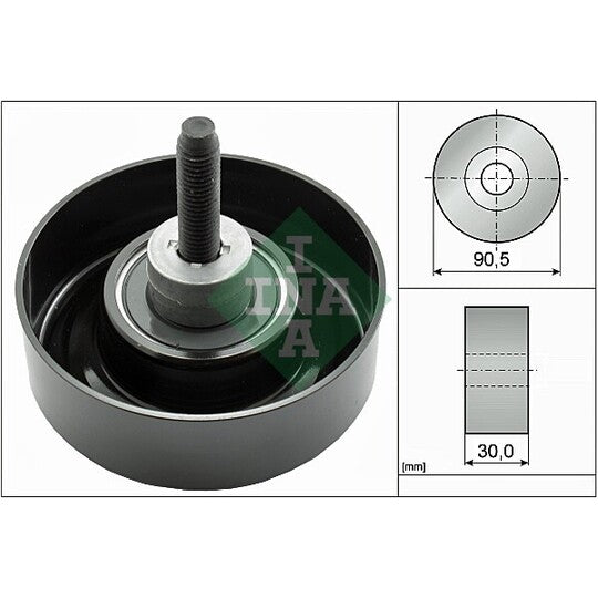 Ina Deflection/Guide Pulley, v-ribbed belt to suit Ford