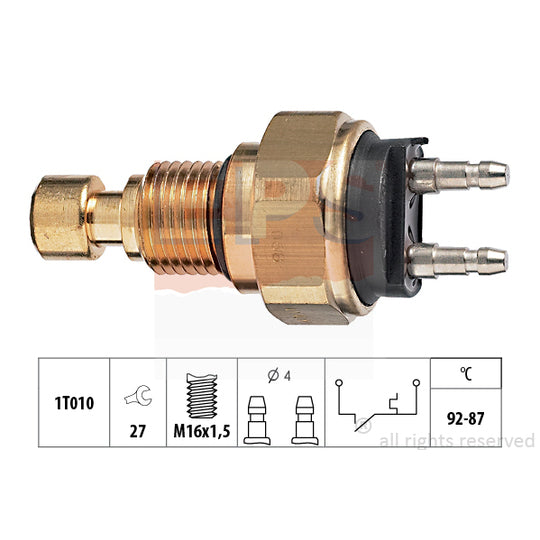 Eps 1.850.036 Temperature Switch, radiator fan to suit Honda, Acura, Suzuki