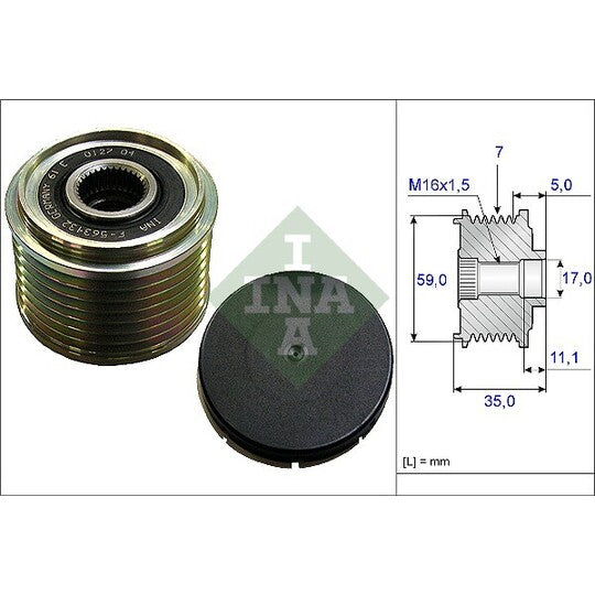 Ina Alternator Freewheel Clutch to suit Ford