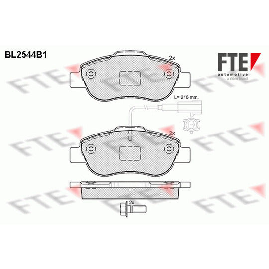 Fte Brake Pad Set, disc brake to suit Ford