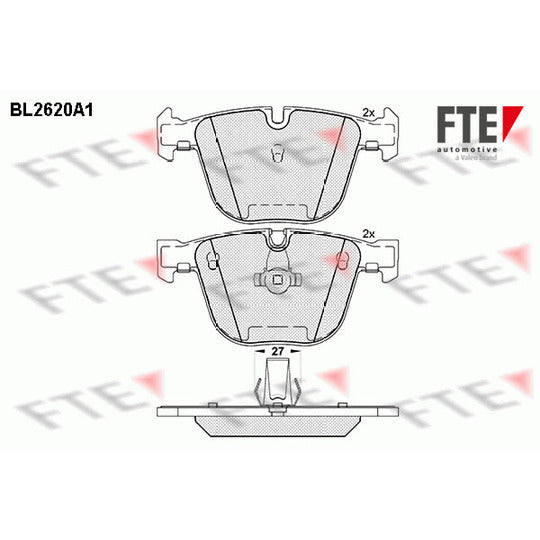 Fte Brake Pad Set, disc brake to suit BMW