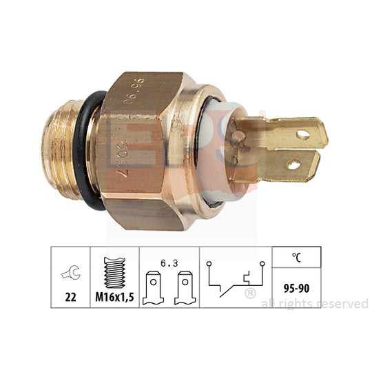 Eps 1.850.057 Temperature Switch, radiator fan to suit Subaru