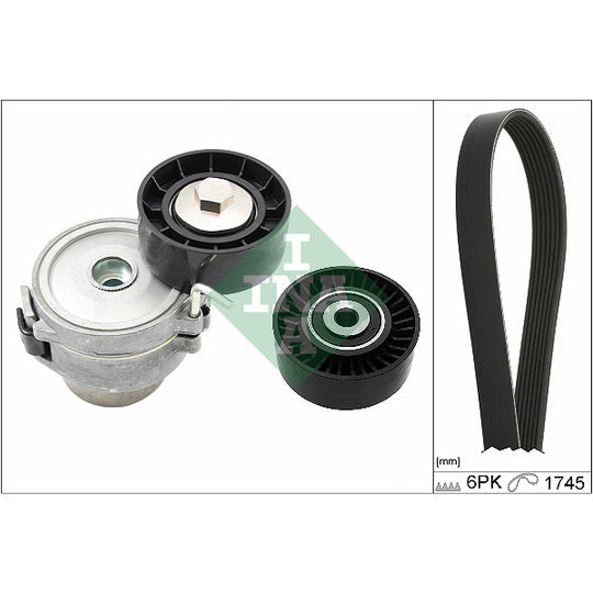 Ina V-Ribbed Belt Set to suit Ford, Land Rover