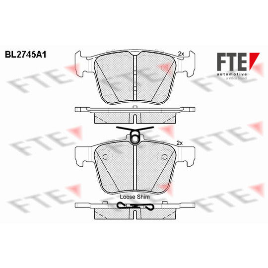 Fte Brake Pad Set, disc brake to suit Audi, VW, Seat