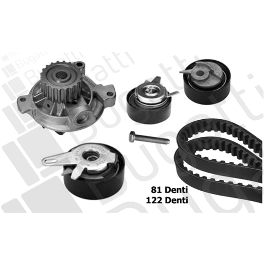 Bugatti Water Pump & Timing Belt Kit to suit Audi, VW, Volvo
