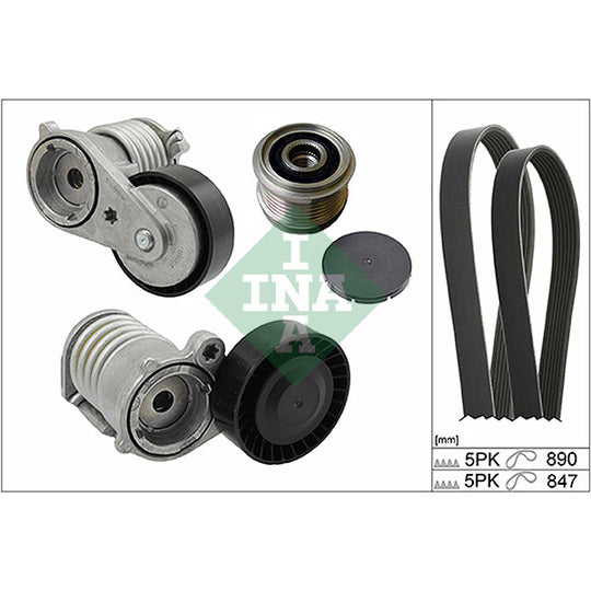 Ina V-Ribbed Belt Set to suit Volvo