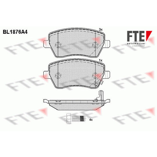 Fte Brake Pad Set, disc brake to suit Chevrolet, Suzuki, Opel