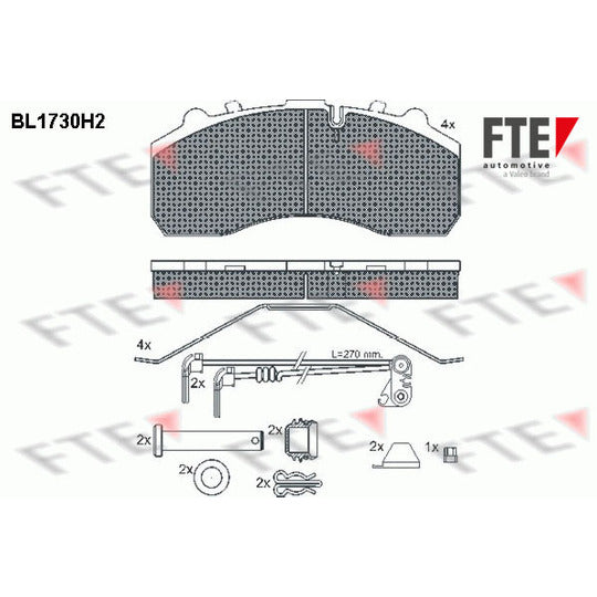 Fte Brake Pad Set, disc brake to suit Scania