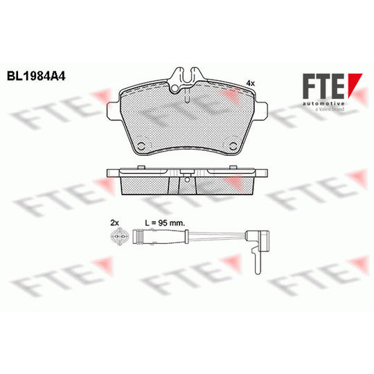 Fte Brake Pad Set, disc brake to suit Mercedes-Benz