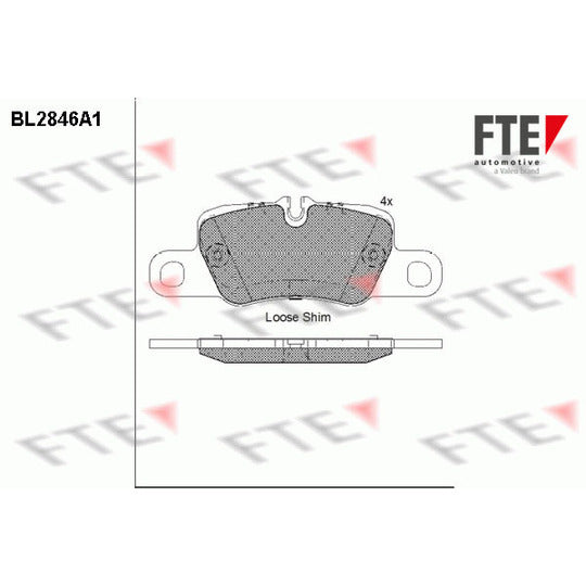 Fte Brake Pad Set, disc brake to suit Porsche