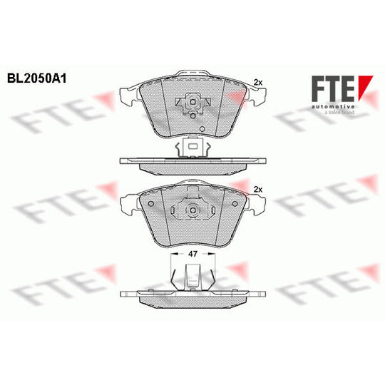 Fte Brake Pad Set, disc brake to suit Ford, Volvo, Opel