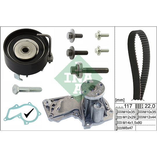Ina Water Pump & Timing Belt Set to suit Ford, Mazda, Volvo