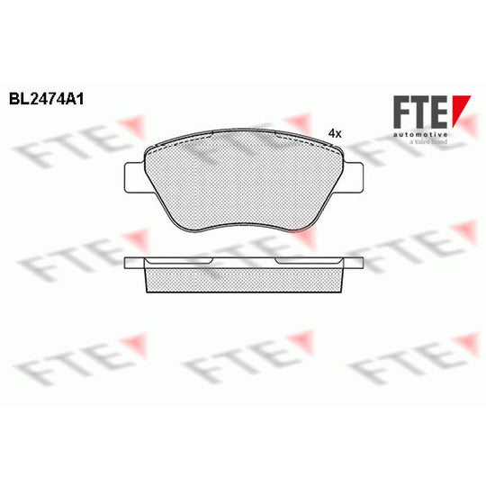 Fte Brake Pad Set, disc brake to suit Fiat, Lancia