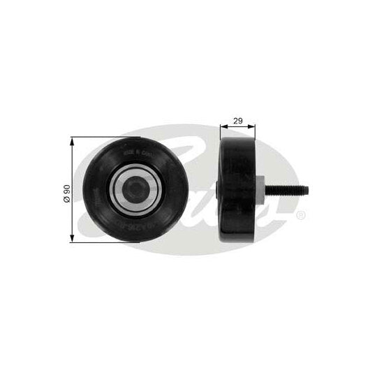 Gates Deflection/Guide Pulley, v-ribbed belt to suit Ford