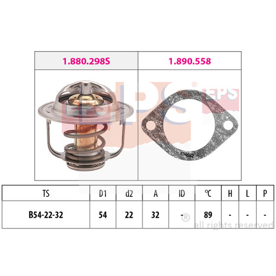 Eps Thermostat, coolant to suit Opel, Vauxhall, Isuzu