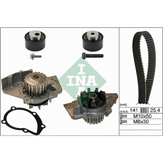 Ina Water Pump & Timing Belt Set to suit Peugeot, Citroën, Fiat