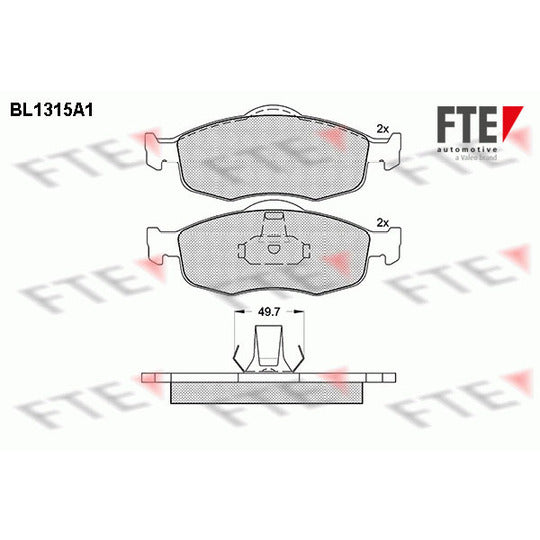 Fte Brake Pad Set, disc brake to suit Ford
