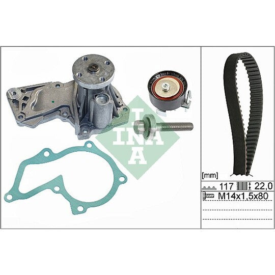 Ina Water Pump & Timing Belt Set to suit Ford, Volvo